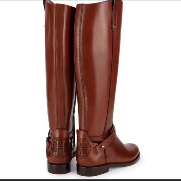 Tory Burch Derby riding boots in Almond - Picture 3 of 10